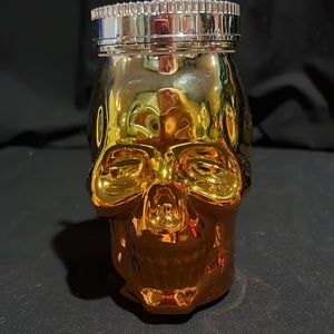 Slant yellow/orange hombré skeleton shaped sipper w/striped straw-16 oz